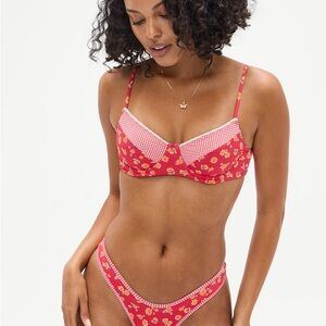 Frankie’s Bikini Autumn Floral Underwire Bikini Top - SIZE S